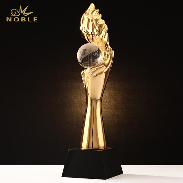 Gold Plated Resin Trophy with Crystal Globe Buy Product on Yiwu Noble ...