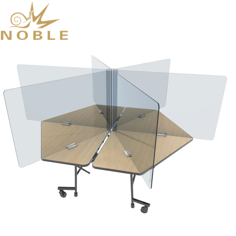 Noble Customized Plexi Glass Sneeze Guard Clear Acrylic Hexagon Table
