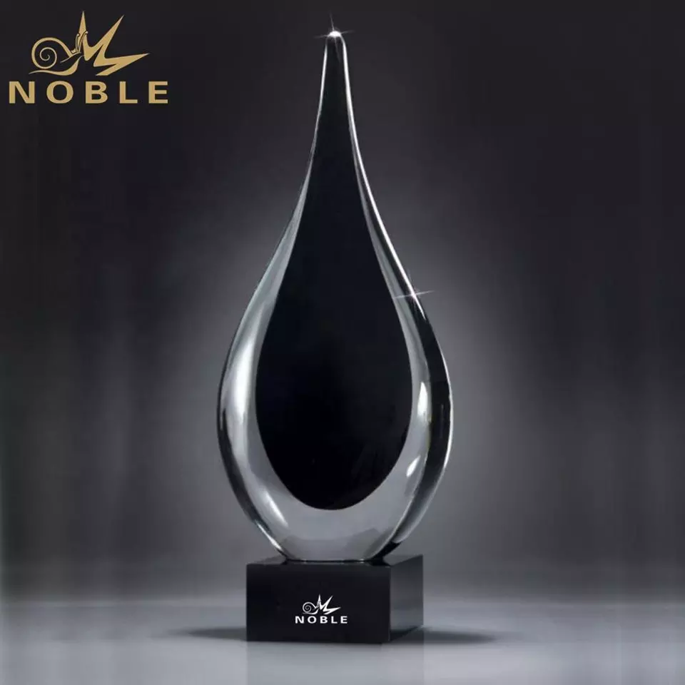 Black Color Art Waterdrop Hand Blown Art Glass Trophy Buy Waterdrop Glass Trophy Art Glass